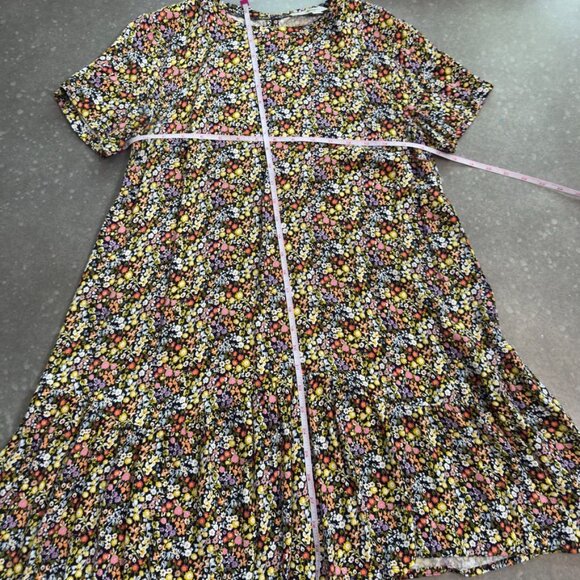 LOFT Black Multicolor Floral Short Sleeve Dress – Size Small - Picture 9 of 11